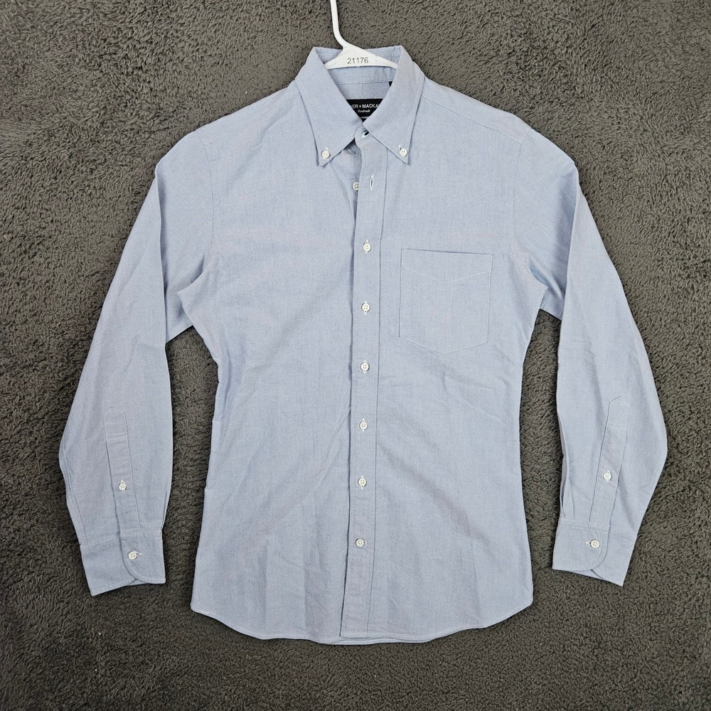 Spier & Mackay Mens Extra Slim Light Blue Button Down Shirt‎ 15 33 Handmade